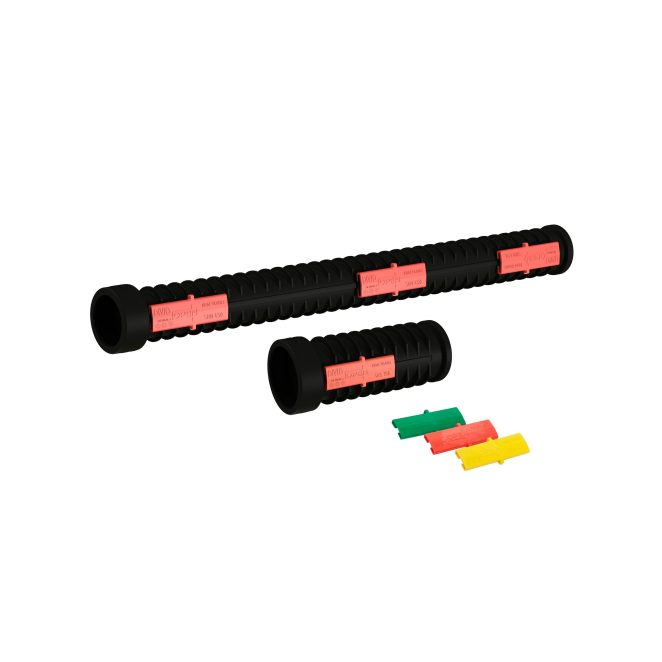 Group picture PP cable protection pipe divided SRN SRS clips Divio_DK